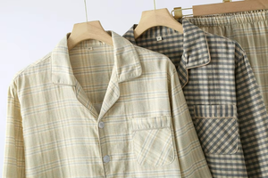 <b>Men's</b> Two-Piece Casual Sleepwear <b>Set</b> Breathable 100% Cotton Plaid Pattern <b>Pajama</b> <b>Set</b> Soft and Smooth <b>for</b> Summer-Wholesale Prices - Product Image 5
