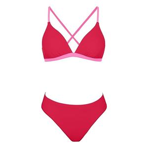 ชุดว่ายน้ำ2ชิ้นสำหรับผู้หญิงชุดชายหาดแบบ2ชิ้นพร้อมเสื้อสั้นชุดบิกินี่ระบายอากาศได้ดีพิมพ์โลโก้ตามสั่ง - Product Image 3