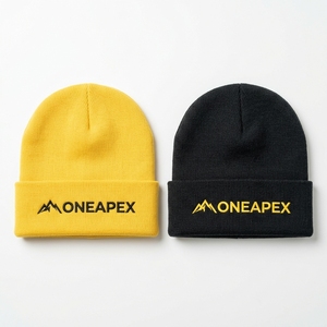 Gorro de Punto Amarillo y Negro para Hombre, Gorro de Invierno con Puño, Unisex, Estilo Urbano, Gorro con Diseño de Calavera, Logotipo Personalizado, Accesorio de Moda al por Mayor - Product Image 1