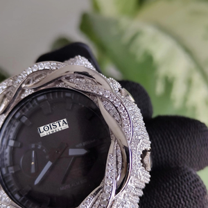 นาฬิกาข้อมือ Loista Jewels หรูหรา สายยาง ตัวเรือนสแตนเลส ประดับเพชรโมอิสซาไนต์ หน้าปัดทรงเหลี่ยม ระบบควอตซ์ ETA Movement เหมาะสำหรับองค์กร - Product Image 2