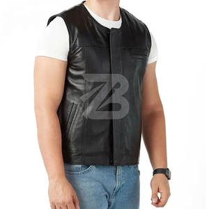 Gilets et vestes pour hommes sur mesure, prix de gros, gilet en cuir pour hommes de haute qualité, respirant - Product Image 1