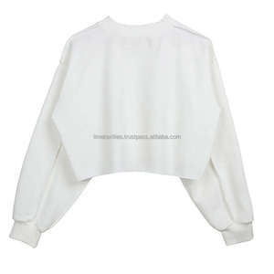 Sweat-shirt oversize personnalisé pour femme, col montant, imperméable, en Spandex/Polyester, avec logo frontal et manches lanternes, 300g - Product Image 4