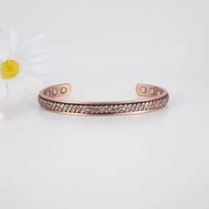 Brazalete de Cobre Estilo Vintage, Ajustable, Chapado en Oro, Unisex, Joyería de Moda para Bodas, Alibaba - Product Image 4