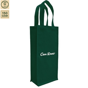 Sac cadeau en toile de coton pour bouteille de vin, emballage cadeau pour vin, 17x36x9,5 cm, logo personnalisé, vente en gros, OEM, marque privée, modèle SS504-2 - Product Image 1