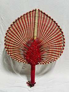 Abanico de Mano Tejido a Mano de Bambú, Arte Folclórico Tradicional Moderno, Forma de Hoja de Palma Colorida, Decoración para el Hogar, Coleccionable - Product Image 5