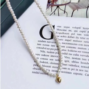 Collar de Perlas de Agua Dulce con Colgante de Corazón de Plata S925 de Alta Calidad, con un Toque de Lujo Sencillo y Alta Visibilidad - Product Image 3