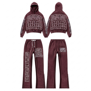 Conjunto Deportivo de Hombre de Alta Calidad con Logotipo Personalizado, Estilo Moderno, Pantalones Acampanados, 2 Piezas, para Invierno - Product Image 1