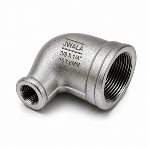 Réducteur coudé en acier inoxydable 10x6mm, adaptateur de tuyau fileté 3/8x1/4 pouces pour la manipulation de produits chimiques, équipement de circulation de fluides industriels - Product Image 1