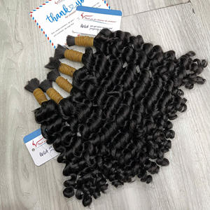 Extensions de cheveux vietnamiennes en vrac, couleur noire naturelle bouclée à la vapeur, super double tirage, haute qualité, prêtes à être expédiées - Product Image 1
