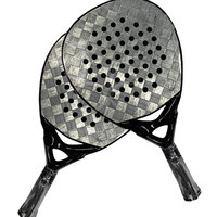 Raquette de paddle en nylon de haute qualité avec poignée en fibre de carbone, design équilibré, légère, service OEM pour l'entraînement et le jeu