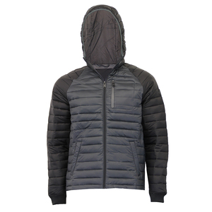 Veste d'hiver chauffante à taille ajustable pour homme, vêtements d'extérieur personnalisés, couleur noire, fermeture éclair, doudoune rembourrée - Product Image 1