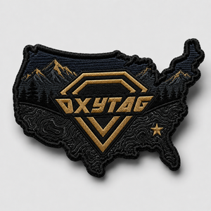 Patch brodé Oxytag USA Map, thermocollant, en tissu, forme irrégulière, cadeau, prix de gros personnalisé, patchs brodés OEM - Product Image 3