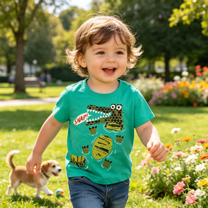 Camisetas Estampadas OEM 2026 de Algodón, Manga Corta, Estilo Casual, para Niños y Niñas, Ropa de Verano, Corte Regular, Cuello Redondo - Product Image 4