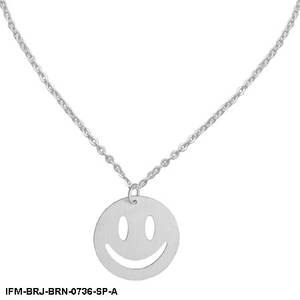 Collar de Cadena con Colgante de Latón Plateado de Moda, con Acabado Mate y Revestimiento Antideslustre, Unisex, para una Elegancia Duradera y Alegre - Product Image 6