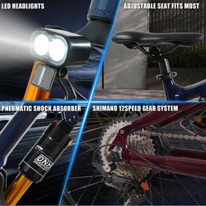 จักรยานไฟฟ้า Vakole EMT29 12s 250W 29 นิ้ว ระบบกันสะเทือนเต็มรูปแบบ 691Wh Shimano 12 จาน พร้อมเซ็นเซอร์แรงบิด IP65 มอเตอร์ดุมล้อหลัง แบตเตอรี่ลิเธียม - Product Image 3