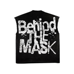 T-shirt pour homme en coton 100% personnalisé, 280 g/m², en molleton français noir, à manches longues, imprimé avec des strass, respirant, taille oversize - Product Image 5