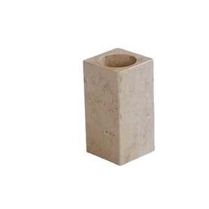 Portacepillos de Dientes de Piedra Travertino, Elegante Organizador de Baño Natural, Accesorio de Mármol Moderno y Minimalista, Hecho a Mano de Primera Calidad - Product Image 1