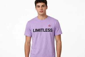 T-shirt à manches courtes, col rond, imprimé sans limites sur le devant, respirant, coupe classique, tissu jersey décontracté - Product Image 5
