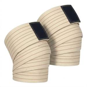 Unisex Powerlifting Squats Training Solid <b>Pink</b> Weightlifting Knee <b>Wraps</b> Elastic Gym Support Straps OEM Custom Natural Rubber PVC - Product Image 4