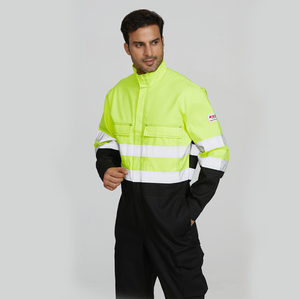 Unisex Hi Visibility <b>Waterproof</b> Oeko-Tex Standard 100 Certified Work Coverall Cotton Reflective Safety Protective Uniform Needle - Product Image 4