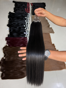 Extensions de cheveux en plumes 100% cheveux humains vierges Remy vietnamiens, alignés sur la cuticule, super double drawn, fabriquées à la machine, à prix abordable - Product Image 4