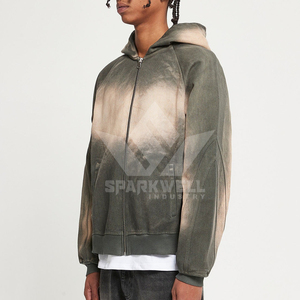 Sweat-shirt à capuche dégradé pour homme, manches régulières, coupe classique, couleur unie dégradée, tricoté, 100 % polyester, service OEM, automne - Product Image 2