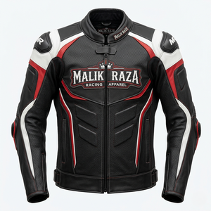 Veste en cuir de moto sur mesure, fabriquée à la main en cuir de vache véritable, vêtements de moto sur mesure - Product Image 1