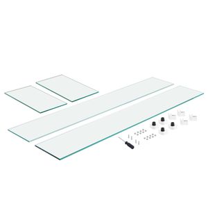 Robusto Paravento in Vetro Temperato Spesso 0,31 Pollici per Tavolo Rettangolare con Braciere da 31 x 12,5 x 6,5 Pollici, Accessori per Caminetti - Product Image 1