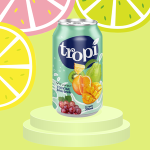 Jus de fruits tropicaux Tropi 330 ml en canette aluminium, cocktail cerise, fruit de la passion, ananas, fournisseur OEM, marque privée - Product Image 2