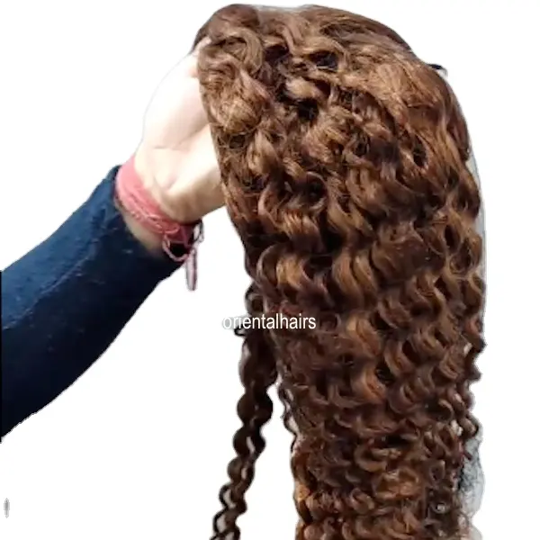 Оптовые цены необработанных Виргинские 100% премиум-класса из Натурального Коричневого фронта шнурка человеческих волос парик для женщин