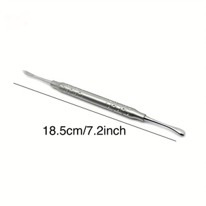 Curettes d'élévation de sinus pour implants dentaires professionnels, 3 pièces, argentées, avec poignée moletée, en acier inoxydable, instrument de chirurgie osseuse orale - Product Image 4