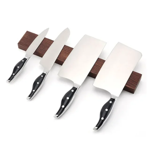 Ensemble de couteaux de cuisine professionnels pour chef, 3 pièces, en acier inoxydable, faits à la main, pour droitiers, manche en bois écologique, sac en cuir, fabrication en usine - Product Image 1