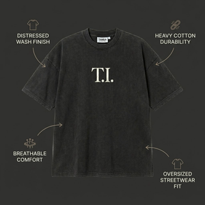 เสื้อยืดเฟรนช์เทอร์รี่เนื้อหนาสำหรับผู้ชาย |   ผ้าฝ้าย 100% 220 GSM ซักกรด ทรงวินเทจ ไหล่ตก ทรงบ็อกซี่สุดเท่ สไตล์ฮิปฮอป - Product Image 4