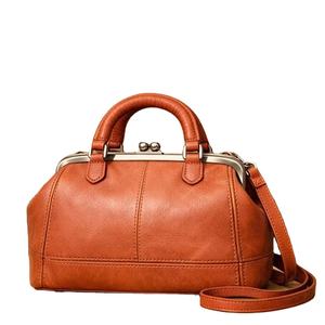 Bolso de Mano Vintage de Cuero PU con Cierre de Beso, Bolso Tipo Satchel, Bolso de Hombro Cruzado para Mujer - Product Image 3