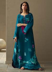 Indian <b>Silk</b> Kaftan-Modern Wrinkle-Free Quick Dry Loose Fit Floor-Length Dress for Wedding and Party All Seasons - Product Image 3