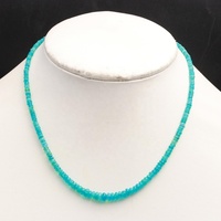 Collier en argent sterling 925 avec perles d'opale éthiopienne bleue Paraïba de 3 mm, de 16 à 20 pouces
