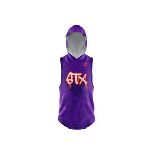 Vente en gros – Nouvelle conception d'uniformes de football américain 7v7 par sublimation OEM, respirants, imprimés, 100 % polyester, sans manches, élastiques, de la meilleure qualité - Product Image 3