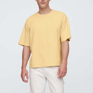 <b>High</b> Quality Oversized Boxy Crew <b>Neck</b> Men <b>T</b>-<b>Shirt</b> Loose Fit Printed 100% Cotton Heavyweight Knitted Breathable Men's <b>T</b> <b>Shirt</b> - Product Image 4