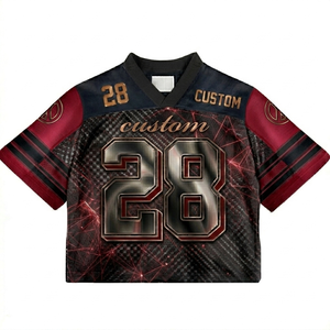 เสื้อเจอร์ซีย์ตาข่ายแบบซับลิเมชั่นสไตล์อเมริกัน แขนยาว ผลิตตามสั่งจากโรงงาน OEM สำหรับสตรีทแวร์ ชุดทีม แห้งเร็ว MOQ ต่ำ เสื้อกีฬา ด้านหน้า 100% ผ้าตาข่าย - Product Image 4