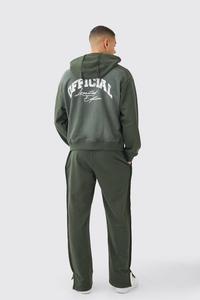 Sudadera con capucha de felpa para hombre, elegante, verde, oversize, de corte recto, con lavado ácido, bordada, efecto descolorido por el sol, estilo streetwear, con logotipo personalizado, 100% algodón, para invierno - Product Image 2