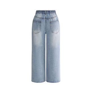 Vaqueros acampanados personalizados para mujer, azul claro, con parche de mariposa, apliques de diamantes de imitación brillantes, cintura alta, estilo streetwear - Product Image 4