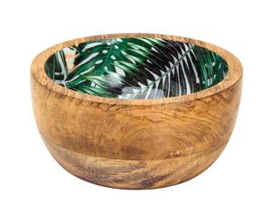 Tazón Redondo Tradicional de Madera para Servir Alimentos y Ensaladas, Tazón con Estampado de Flores Esmaltadas, Vajilla, Tazones para la Cena - Product Image 3