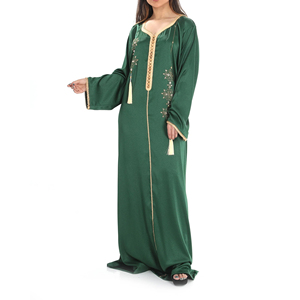 Jalabiya Moderna de Estilo Medio Oriente para Mujer, Vestido Maxi Islámico Elegante de Corte Holgado, Informal y para Fiestas - Product Image 4