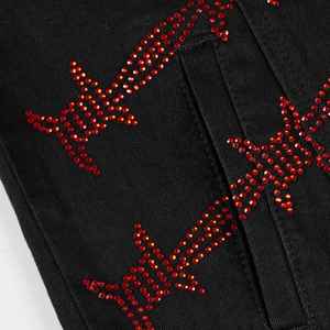 Chaqueta de Mezclilla Moderna para Hombre, Diseño de Diamantes Brillantes, Transpirable, Suave, de Fibra de Alta Resistencia, con Pedrería - Product Image 4