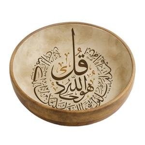Handmade Ramadan Supplies <b>Decorative</b> Mango Wood Enamel Printed Bowl for Iftar Traditional and Stylish Serving Dish - Product Image 5
