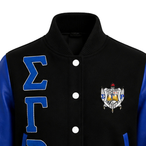 เสื้อแจ็คเก็ตครอปผ้าซาติน Sigma Gamma Rho สำหรับผู้หญิง สไตล์ลำลอง ซิปหน้า เสื้อคลุมดีไซน์บอมเบอร์ทันสมัย แฟชั่นสตรีทแวร์สำหรับชมรมนักศึกษา ขายส่ง - Product Image 3