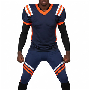 Uniformes de Fútbol Americano Personalizados OEM para Hombre, Tallas Grandes, Transpirables, de Alta Calidad, 100% Poliéster, Conjunto Corto - Product Image 3