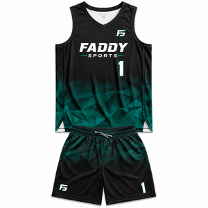 Ensemble d'uniformes de basketball personnalisés par sublimation, maillot et short respirants en mesh à séchage rapide pour hommes et jeunes, tenue de sport pour entraînement d'équipe - Product Image 1