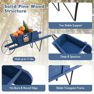 Carrello Fioriera 2-in-1 in Legno con Ruote Pneumatiche e 9 Accessori Magnetici per Giardino e Giardinaggio - Product Image 5