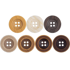 Botones de Resina al por Mayor de 15 mm de Ancho con Borde, en Beige, Blanco, Café Oscuro, Negro, Estilo Vintage para Prendas y Manualidades Naturales - Product Image 2